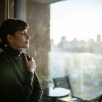 young woman feeling calm and less anxious